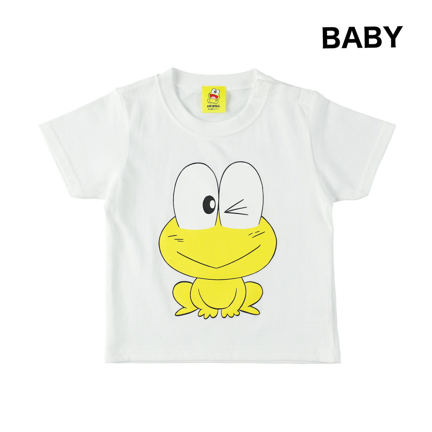 ベビーTシャツ|ピョン吉ウインク(白)