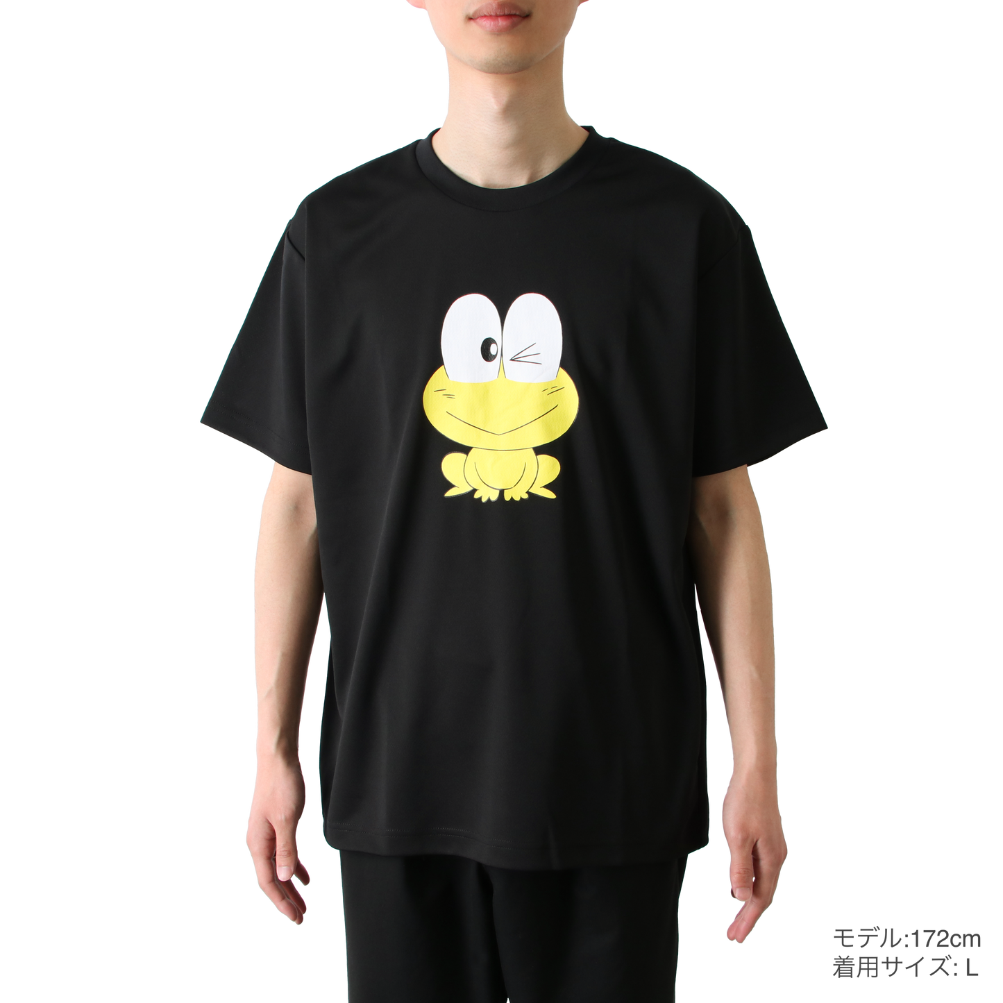 ドライTシャツ|ピョン吉ウインク(黒)