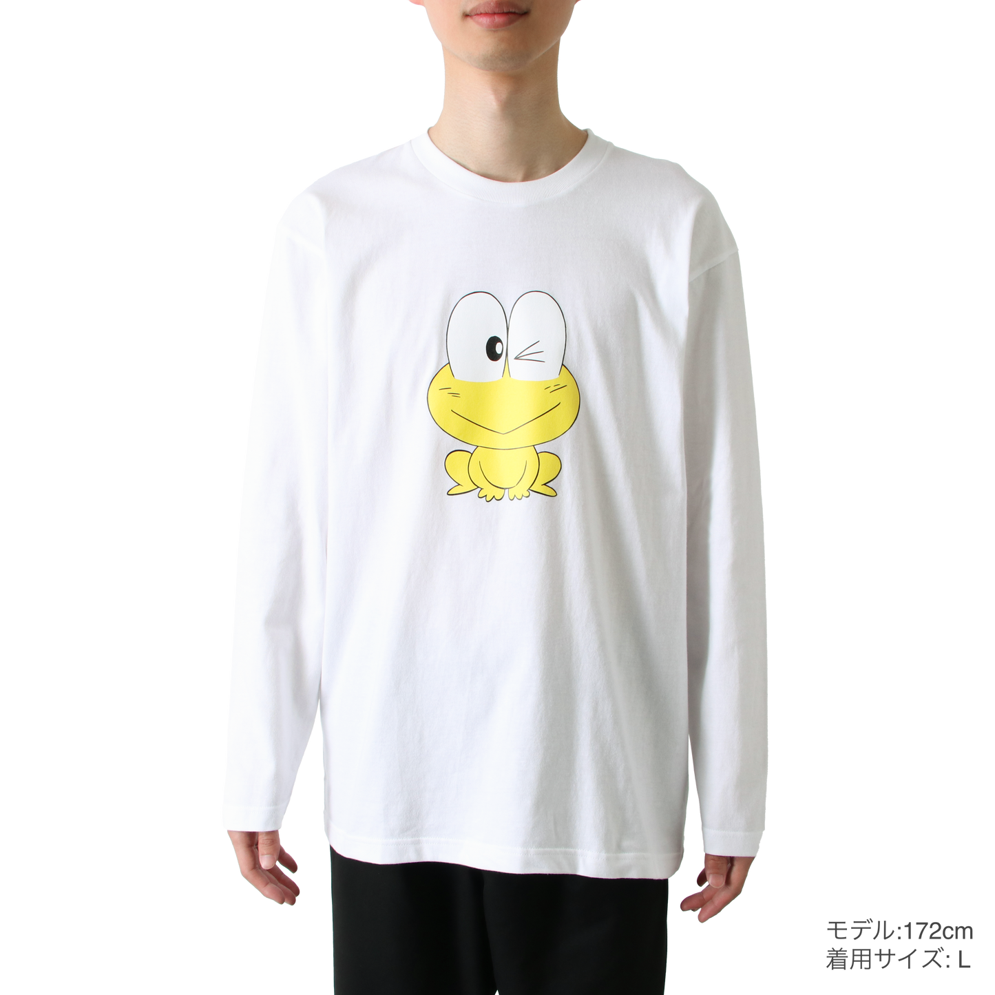 長袖Tシャツ|ピョン吉ウインク(白)