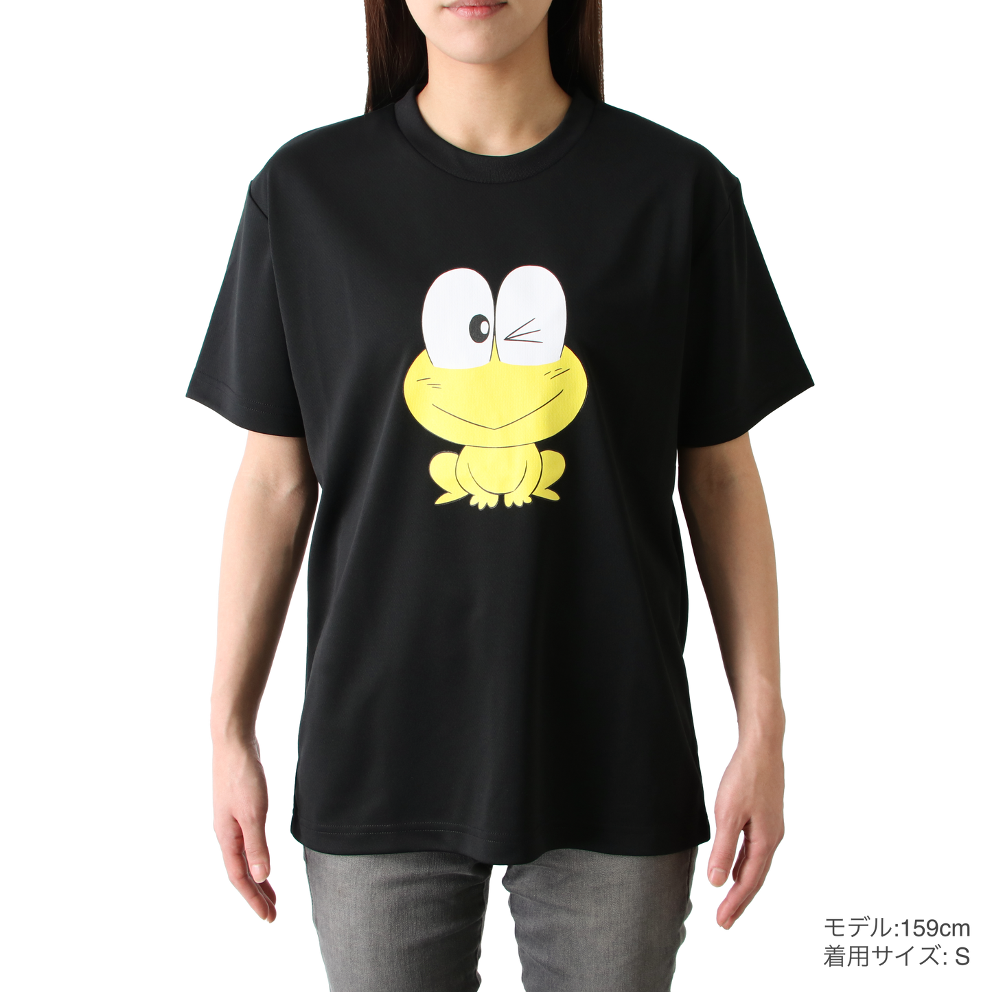 ドライTシャツ|ピョン吉ウインク(黒)