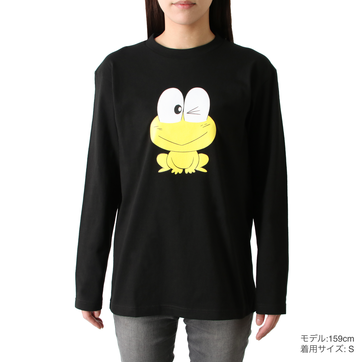 長袖Tシャツ|ピョン吉ウインク(黒)