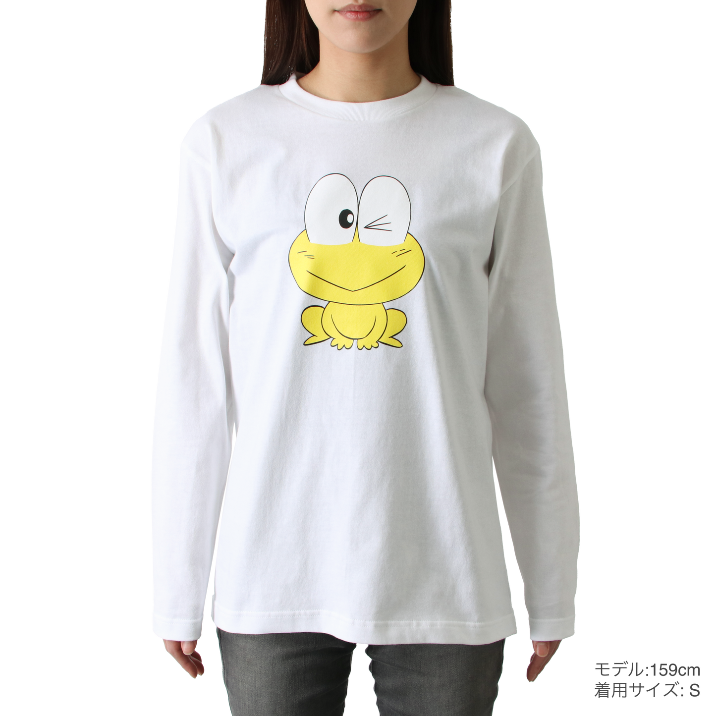 長袖Tシャツ|ピョン吉ウインク(白)