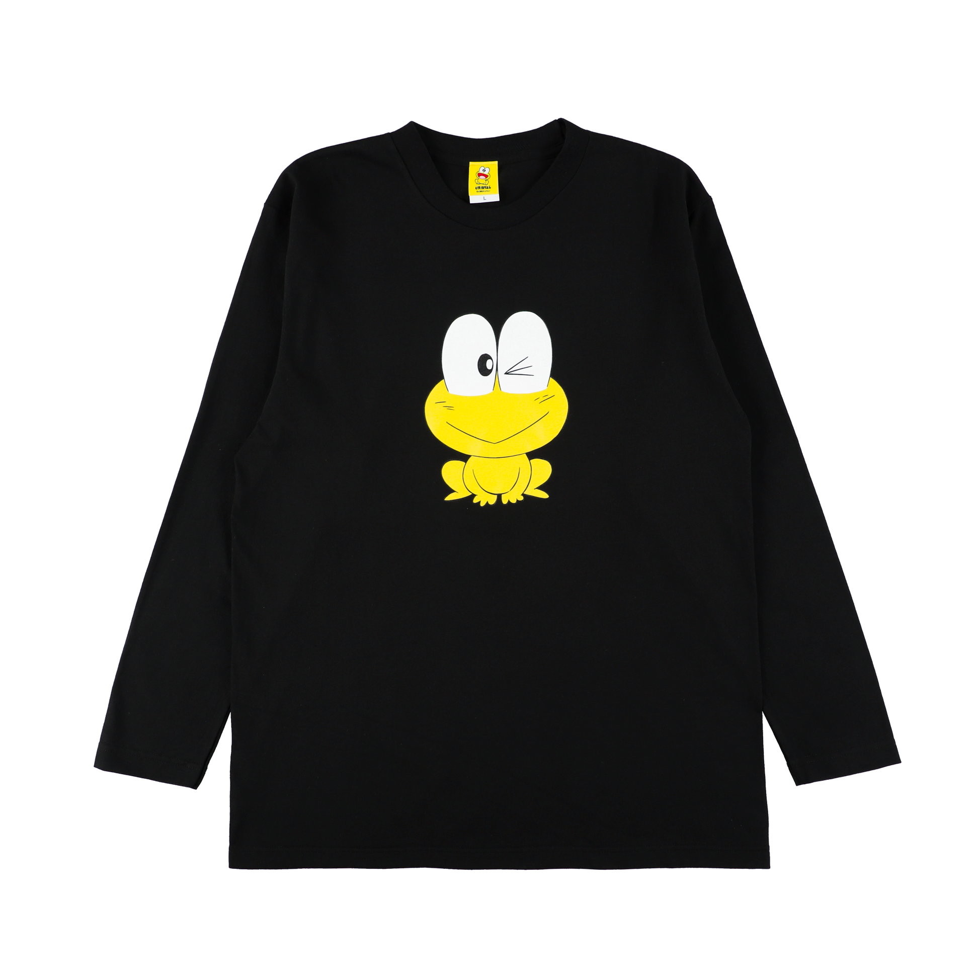 ど根性ガエル公式ショップ|長袖Tシャツ|ピョン吉ウインク(黒) ど根性ガエル公式ショップ|長袖Tシャツ|ピョン吉ウインク(黒)
